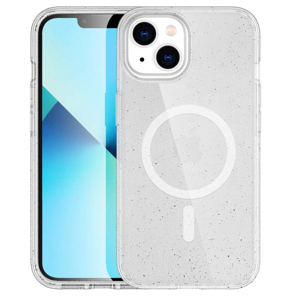 imoshion Coque Pailletée avec MagSafe Apple iPhone 14 - Paillettes Transparent