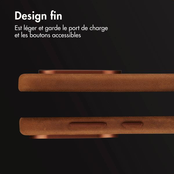 Accezz Coque MagSafe en cuir vintage Samsung Galaxy S25 Edge - Tabacco Cognac