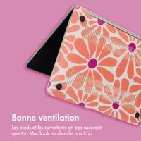 imoshion Coque Design Laptop MacBook Pro 14 pouces (2021 / 2023 M3 chip / 2024 M4 chip) - A2442 / A2779 / A2918 / A3112 / A3185 / A3401 - Orange Flower Connect