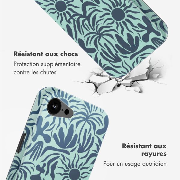 Selencia Coque arrière Vivid avec MagSafe Apple iPhone 16e - Tropical Vibes Light Blue