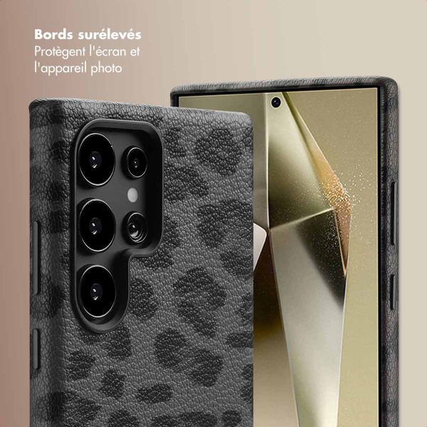 Selencia Coque Sabi imprimé panthère avec MagSafe Samsung Galaxy S24 Ultra - Midnight Black