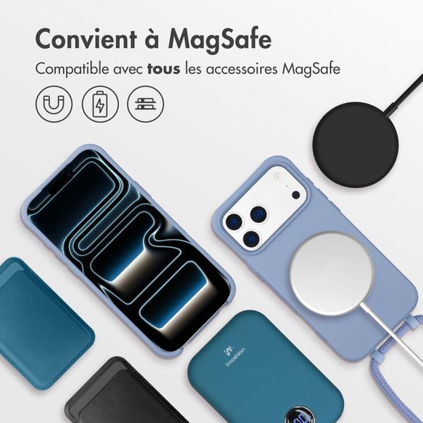 imoshion Coque arrière Color avec cordon amovible et MagSafe Apple iPhone 17 Pro Max - Ash Blue