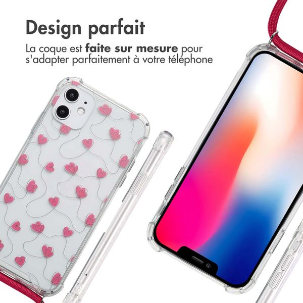 imoshion Coque Design avec cordon Apple iPhone 11 - Dusty Rose Connected Hearts