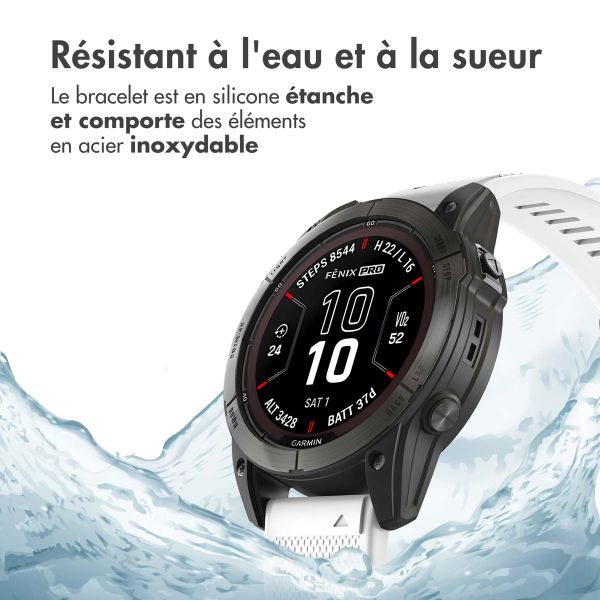 imoshion Bracelet QuickFit® en silicone  - Connexion Garmin 26 mm - Blanc