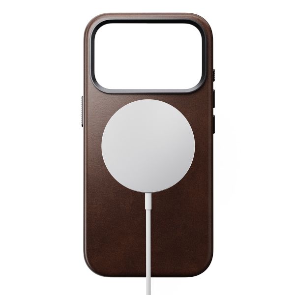 Nomad Coque arrière traditionnelle en cuir Horween avec MagSafe Apple iPhone 17 Pro - Rustic Brown