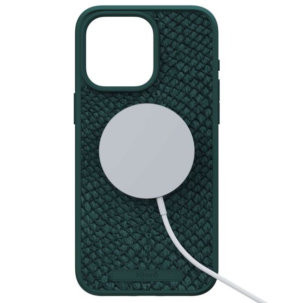 Njorð Collections Coque Salmon Leather MagSafe iPhone 15 Pro Max - Green