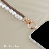 Selencia Ensemble de cordons pour téléphone avec perles et élastiques - Mocha Brown