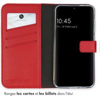 Selencia Étui portefeuille en cuir véritable Samsung Galaxy S24 - Rouge