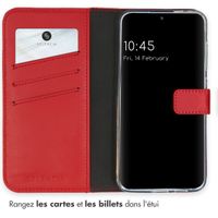 Selencia Étui de téléphone portefeuille en cuir véritable Samsung Galaxy S24 - Rouge