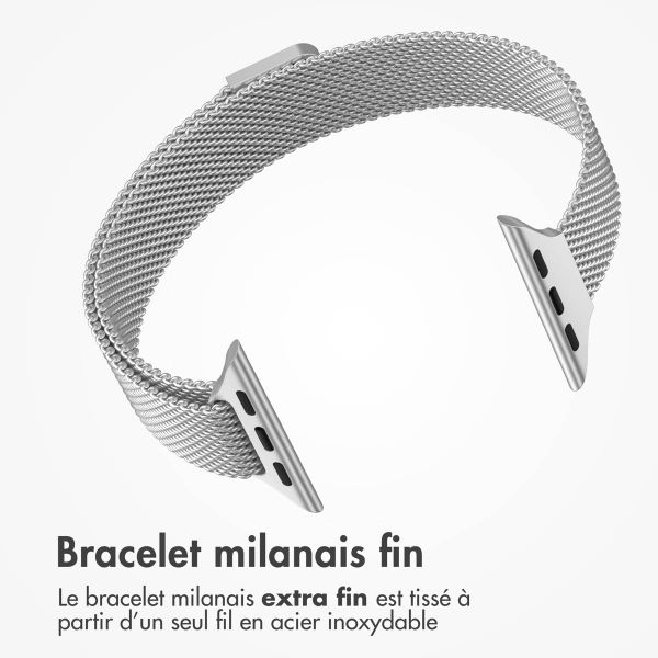 imoshion Bracelet milanais fin Apple Watch Series 1 à 9 / SE (38/40/41 mm) | Series 10 (42 mm) - Argent