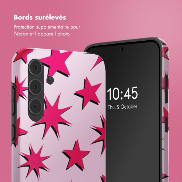 Selencia Coque arrière Vivid Tough Samsung Galaxy A55 - Stars Rubine Red Light Pink