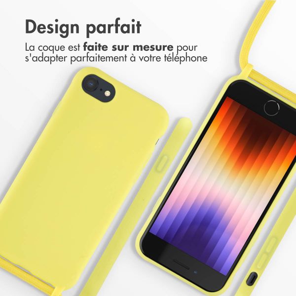 imoshion Coque en silicone avec cordon Apple iPhone SE (2022 / 2020) / 8 / 7 - Jaune