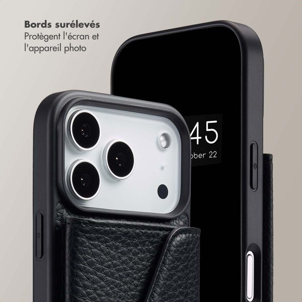 Selencia Coque de télephone Sera avec cordon et porte-cartes enveloppe Apple iPhone 17 Pro - Noir