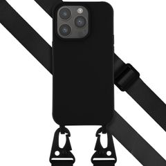 Selencia Coque silicone avec cordon amovible Apple iPhone 14 Pro - Noir