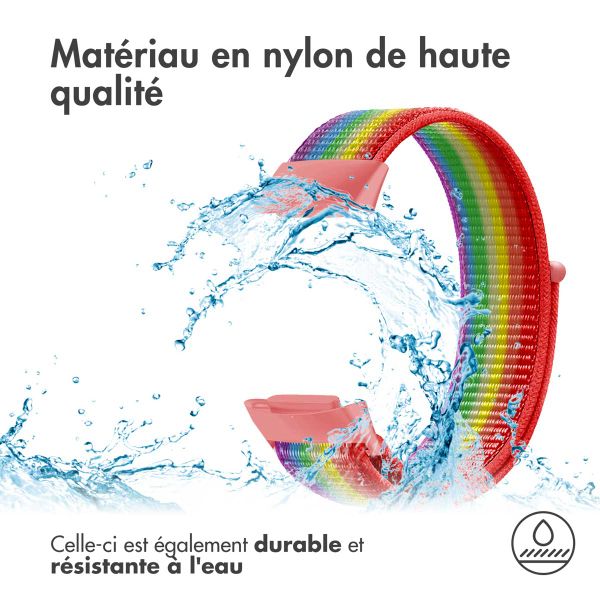 imoshion Bracelet en nylon le Fitbit Charge 5 / Charge 6 - Taille L - Rainbow