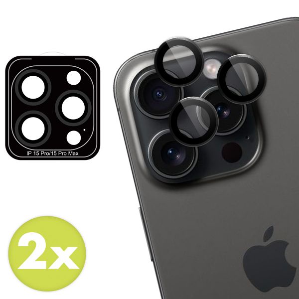 imoshion Lot de 2 protections d'objectif de caméra Apple iPhone 15 Pro / 15 Pro Max - Black Titanium