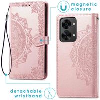 imoshion Etui de téléphone portefeuille Mandala OnePlus Nord 2T - Rose Dorée