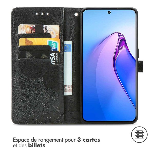 imoshion Etui de téléphone portefeuille Mandala Oppo Reno 8 Pro 5G - Noir