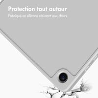 Accezz Coque tablette portefeuille Smart Silicone Samsung Galaxy Tab A9 Plus - Gris