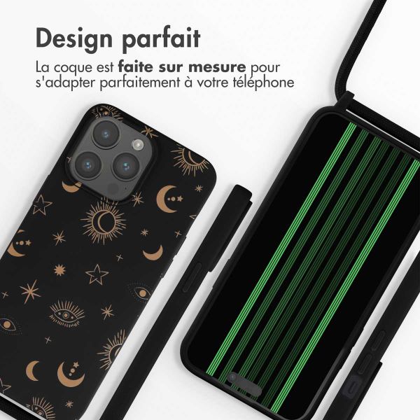 imoshion Coque design en silicone avec cordon iPhone 15 Pro Max - Sky Black