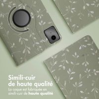 imoshion Coque tablette Design rotatif à 360° Lenovo Tab M11 - Green Flowers