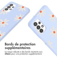 imoshion Coque design en silicone avec cordon Samsung Galaxy A13 (4G) - Lila Flower Distance