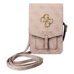 Guess Sacoche de téléphone bandoulière - Pochette d'épaule pour smartphone avec lanière logo 4G - Rose