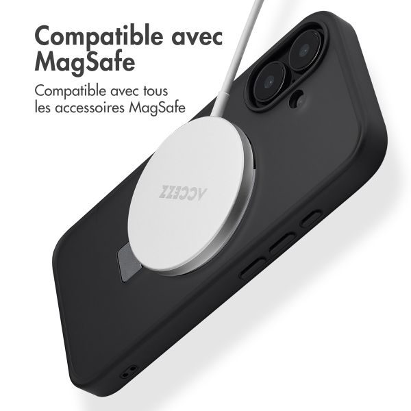 Accezz Coque Ring Stand avec MagSafe Apple iPhone 16 - Noir