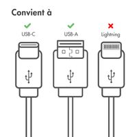 imoshion Braided USB-C vers câble USB - 1 mètre  - Noir