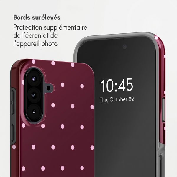 Selencia Coque arrière Vivid Samsung Galaxy A57 (5G) - Happy Dots Burgundy