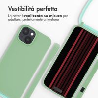 imoshion Coque en silicone avec cordon Apple iPhone 15 - Vert