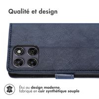 imoshion Étui de télephone portefeuille de luxe Motorola Moto G77 - Bleu foncé