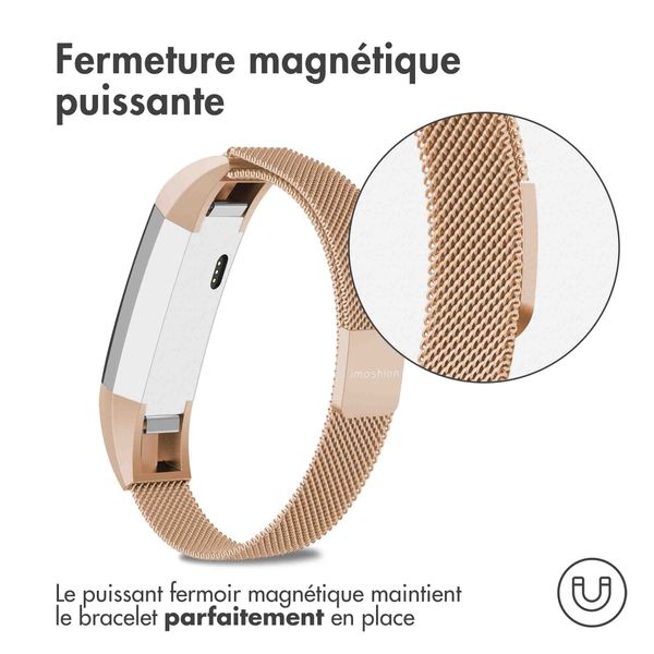 imoshion Bracelet magnétique milanais Fitbit Alta (HR) - Taille S - Rose Dorée