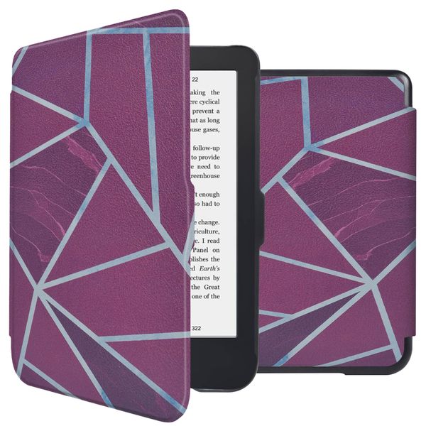 imoshion Design Slim Hard Sleepcover Kobo Clara 2E / Tolino Shine 4 - Bordeaux Graphic