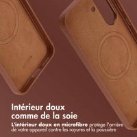 Accezz Coque arrière en cuir avec MagSafe Samsung Galaxy A36 / A56 - Marron café