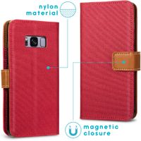 imoshion Étui de téléphone portefeuille Canvas Luxe Galaxy S8 -Rouge