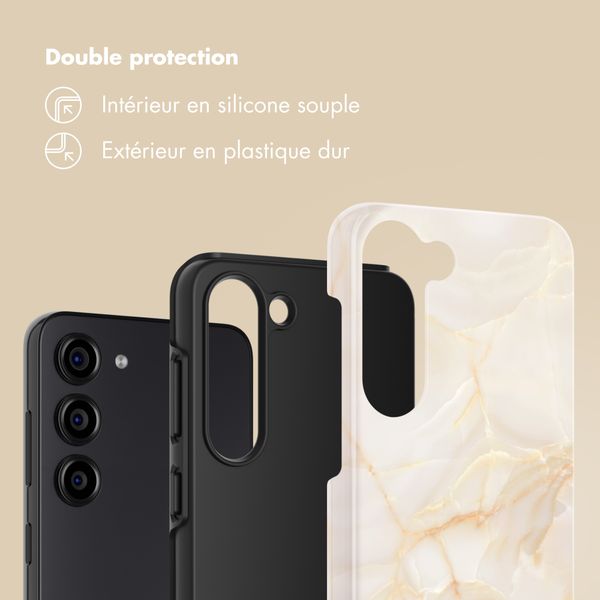 Selencia Coque arrière Vivid Samsung Galaxy S23 - Golden Beige Marble