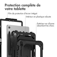 Accezz Coque arrière robuste avec bandoulière pour Samsung Galaxy Tab S9 FE 10.9 pouces / Tab S9 11.0 pouces - Noir