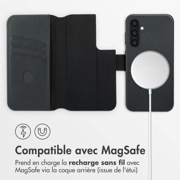 Accezz Étui de télephone portefeuille en cuir 2-en-1 avec MagSafe Samsung Galaxy S24 Plus - Onyx Black