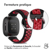 imoshion Bracelet sportif en silicone Fitbit Versa 4 / 3 / Sense (2) - Noir/Rouge