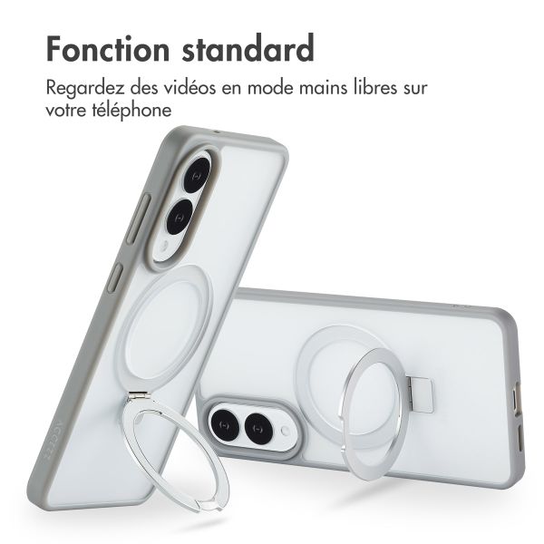 Accezz Coque Ring Stand avec MagSafe Samsung Galaxy S25 Edge - Gris
