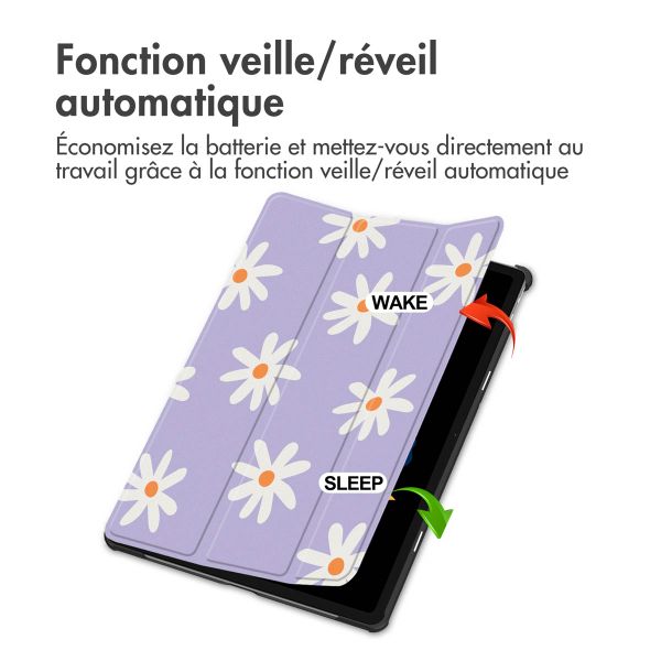imoshion Coque tablette Design Trifold Lenovo Idea Tab Plus - Flowers Distance
