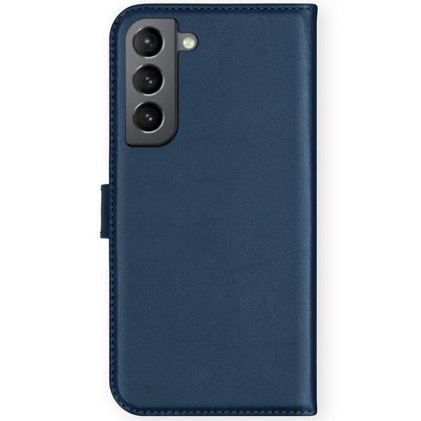 Selencia Étui portefeuille en cuir véritable Samsung Galaxy S21 FE - Bleu