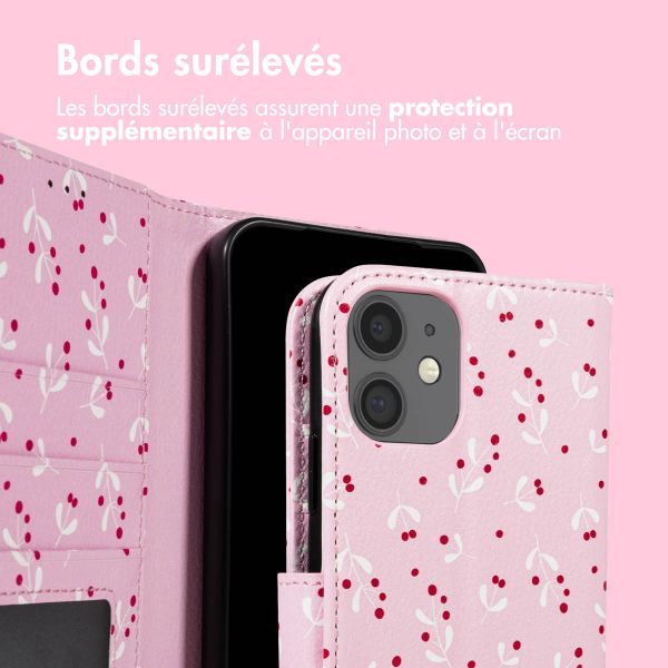 imoshion Étui de télephone portefeuille Design Apple iPhone 12 (Pro) - Blush Berries