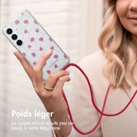 imoshion Coque Design avec cordon Samsung Galaxy S25 - Dusty Rose Connected Hearts