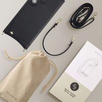 Selencia Coque arrière avec cordon et porte-cartes Nova Samsung Galaxy S24 Ultra - Noir