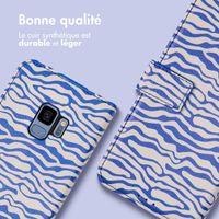 imoshion Étui de télephone portefeuille Design Samsung Galaxy S9 - White Blue Stripes