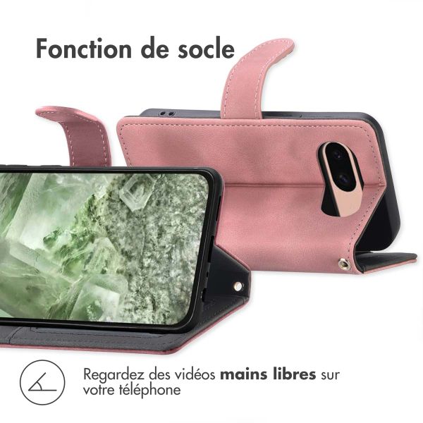 imoshion Etui de téléphone portefeuille avec cordon Google Pixel 8a - Rose