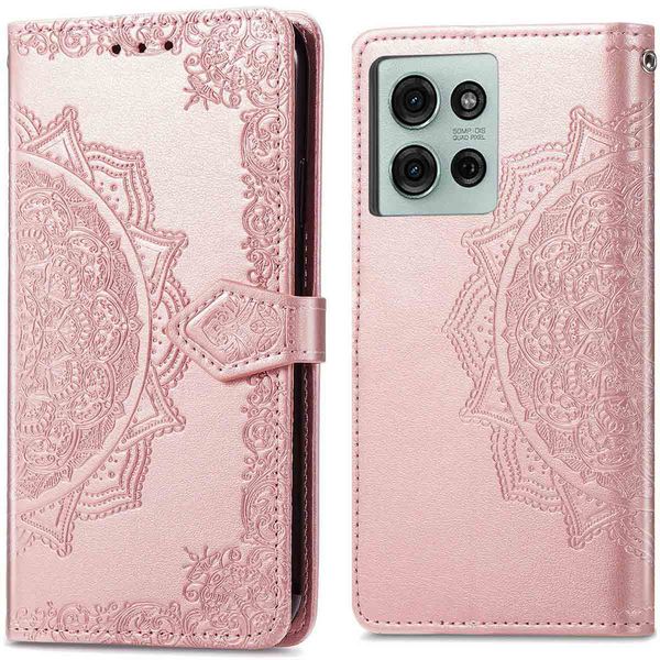 imoshion Etui de téléphone portefeuille Mandala Motorola Moto G75 5G - Rose Dorée