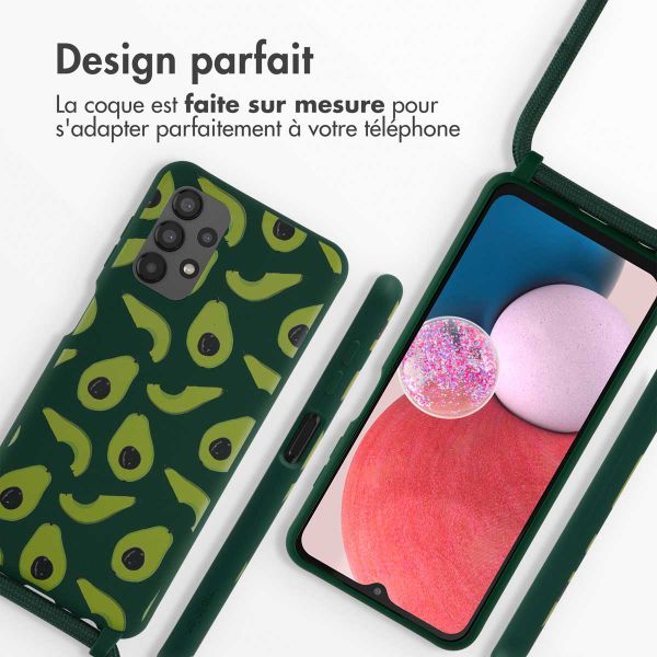 imoshion Coque design en silicone avec cordon Samsung Galaxy A13 (4G) - Avocado Green